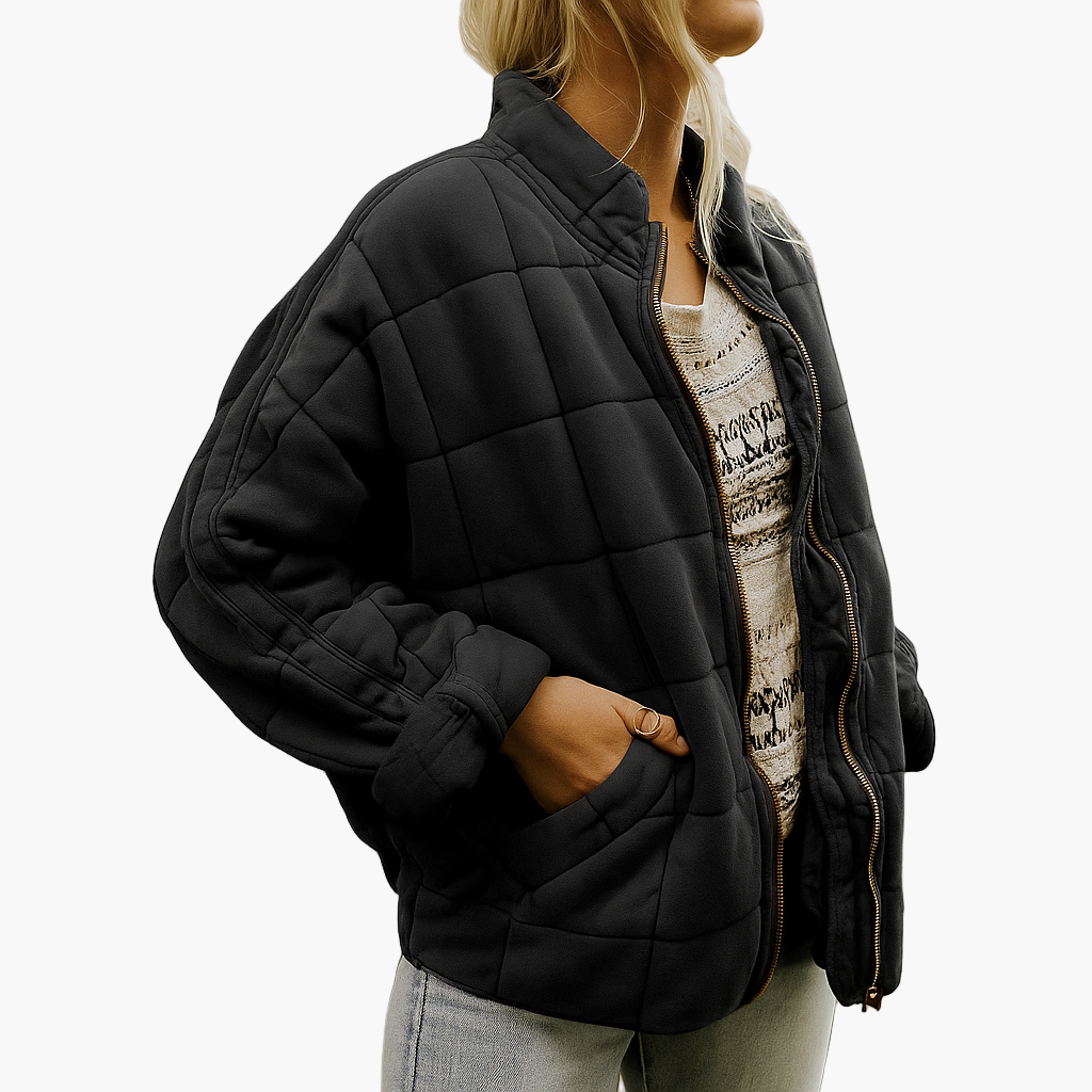Damen Steppjacke im angesagten Oversize-Look für Herbst und Winter – Modische Freizeitjacke
