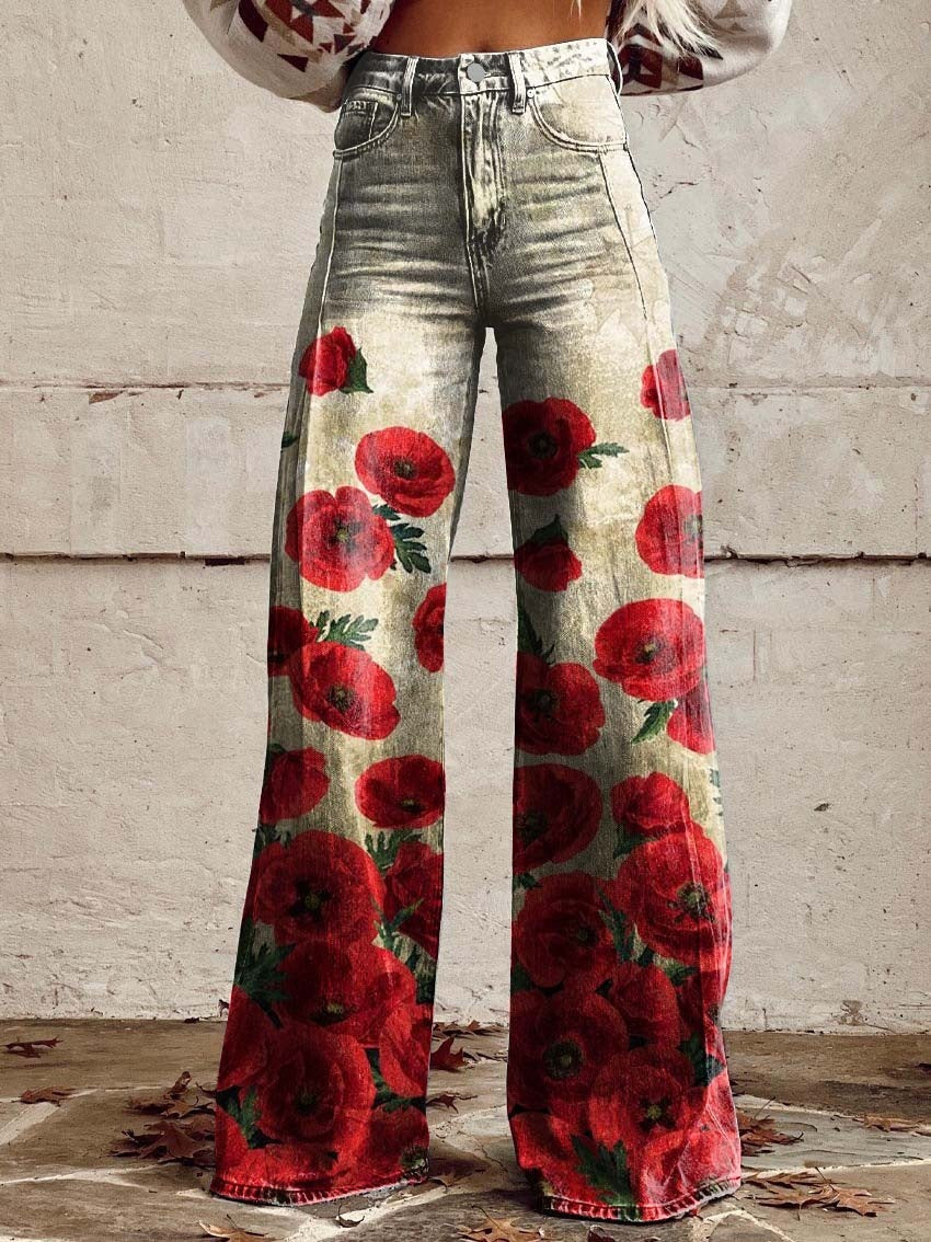 Lucy – Weit geschnittene Damenhose mit 3D-Digitaldruck