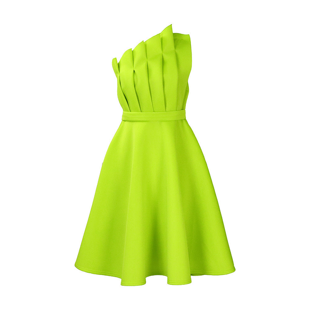 Damen Cocktailkleid mit asymmetrischem Ausschnitt für festliche Anlässe