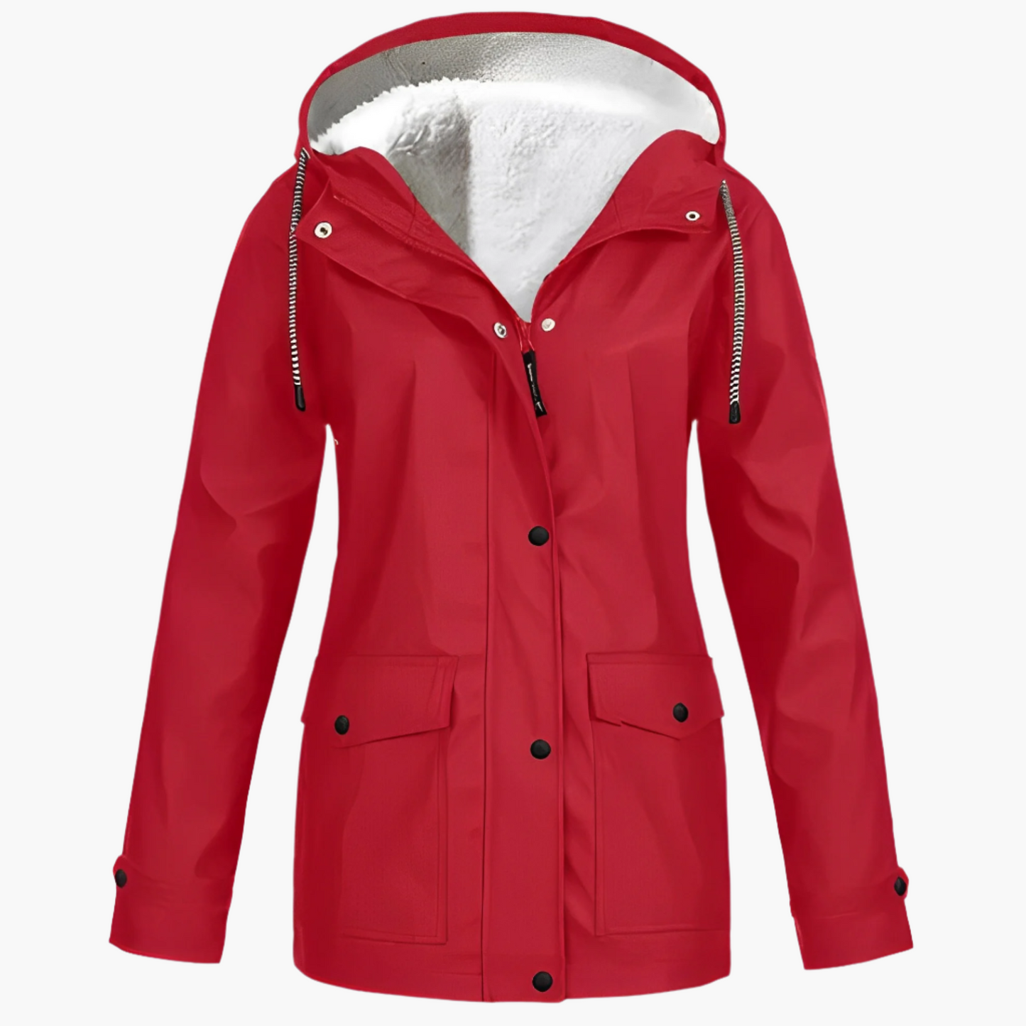 Damen Fleece Gefütterte Regenjacke für Winter Outdoor & Alltag, Winddicht Wasserdicht