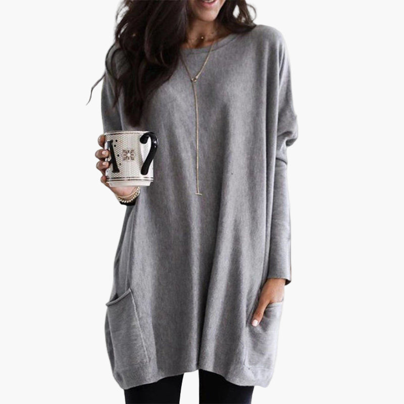 Damen Oversize Langarm Sweatshirt Pullover für Freizeit und Alltag