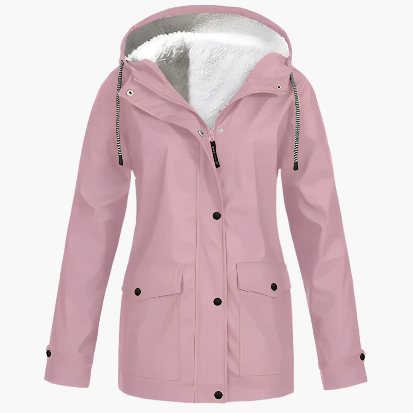 Damen Fleece Gefütterte Regenjacke für Winter Outdoor & Alltag, Winddicht Wasserdicht
