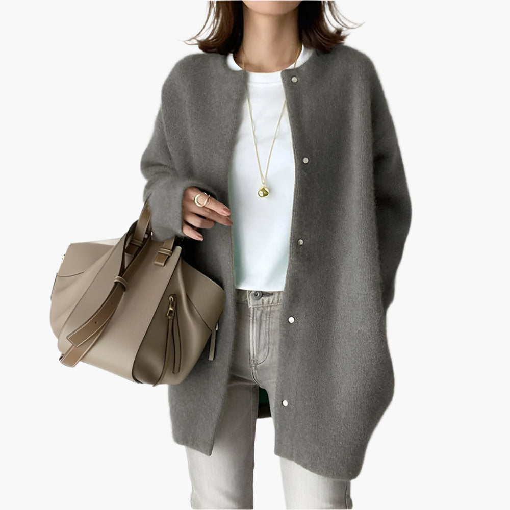 Damen Strickjacke im lässigen Oversize-Stil für Alltag und Büro