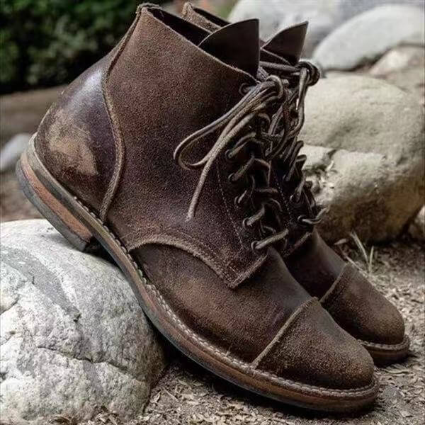 Herren Veganlederstiefel – Klassische Schnürboots für Alltag und Business