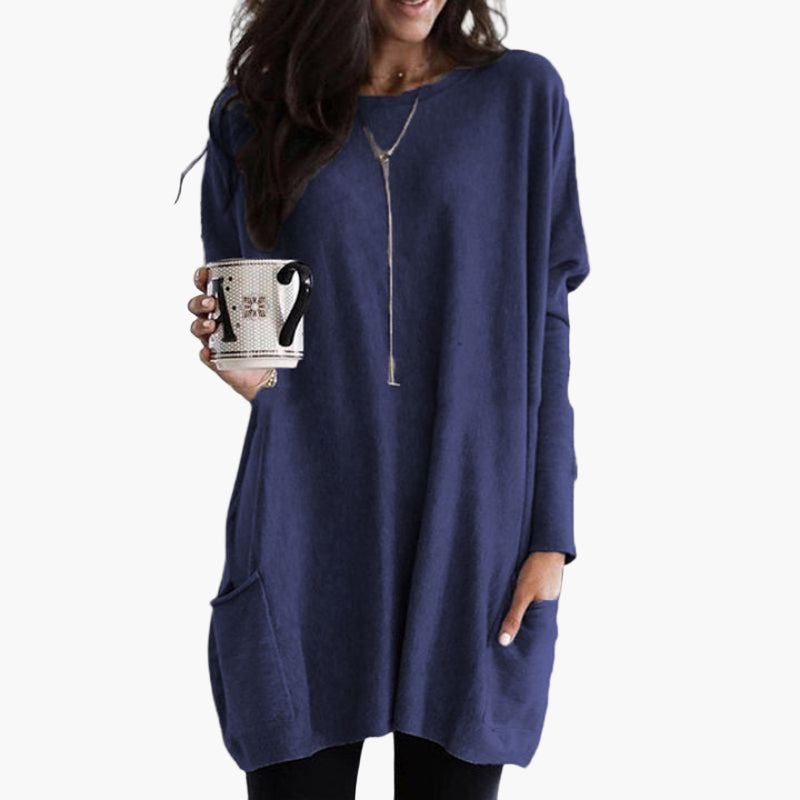 Damen Oversize Langarm Sweatshirt Pullover für Freizeit und Alltag