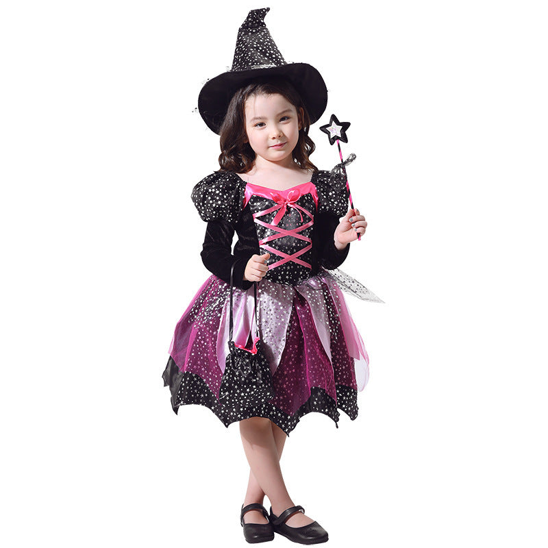 Halloween Kinder Hexenkostüm Set für Mädchen – Perfektes Outfit für Halloween-Partys & Trick-or-Treat