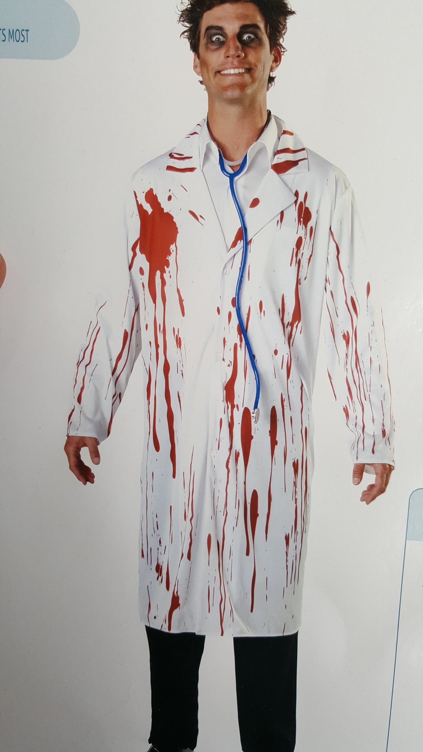 Halloween Herren Kostüm Blutiger Arzt – Gruseliges Arzt-Outfit für Halloween-Partys