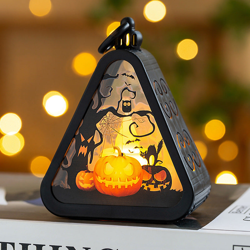 Halloween Dekorative LED Laternen – Spukhaus, Kürbis, Hexe & Geisterhand – Perfekte Deko für Halloween-Partys