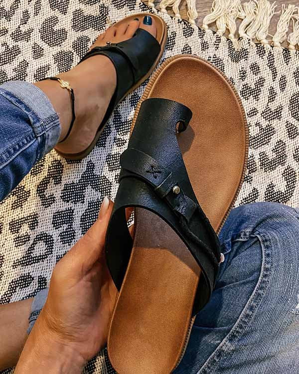 Damen Slip-On Sandalen mit Zehenriemen – Bequeme Sommerschuhe mit verstellbarem Riemen & ergonomischem Design
