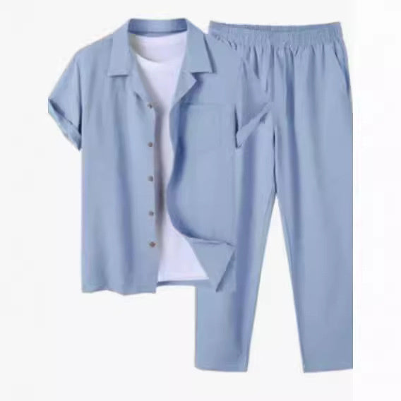 Chris – Digitales Baumwoll- und Leinenhemd Outfit