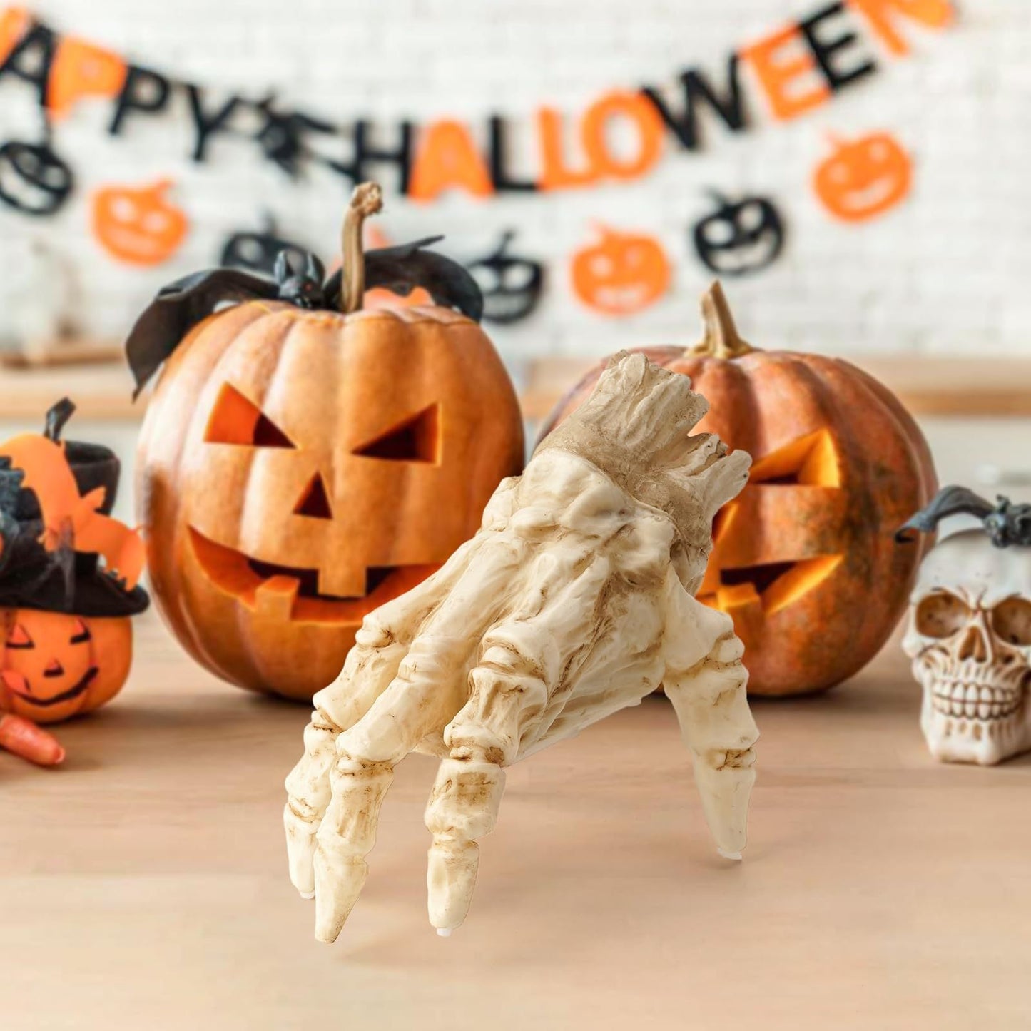 Halloween Deko Elektrische Leuchtende Zombiehand – Gruselige Sound- und Bewegungs-Hand für Partys & Garten