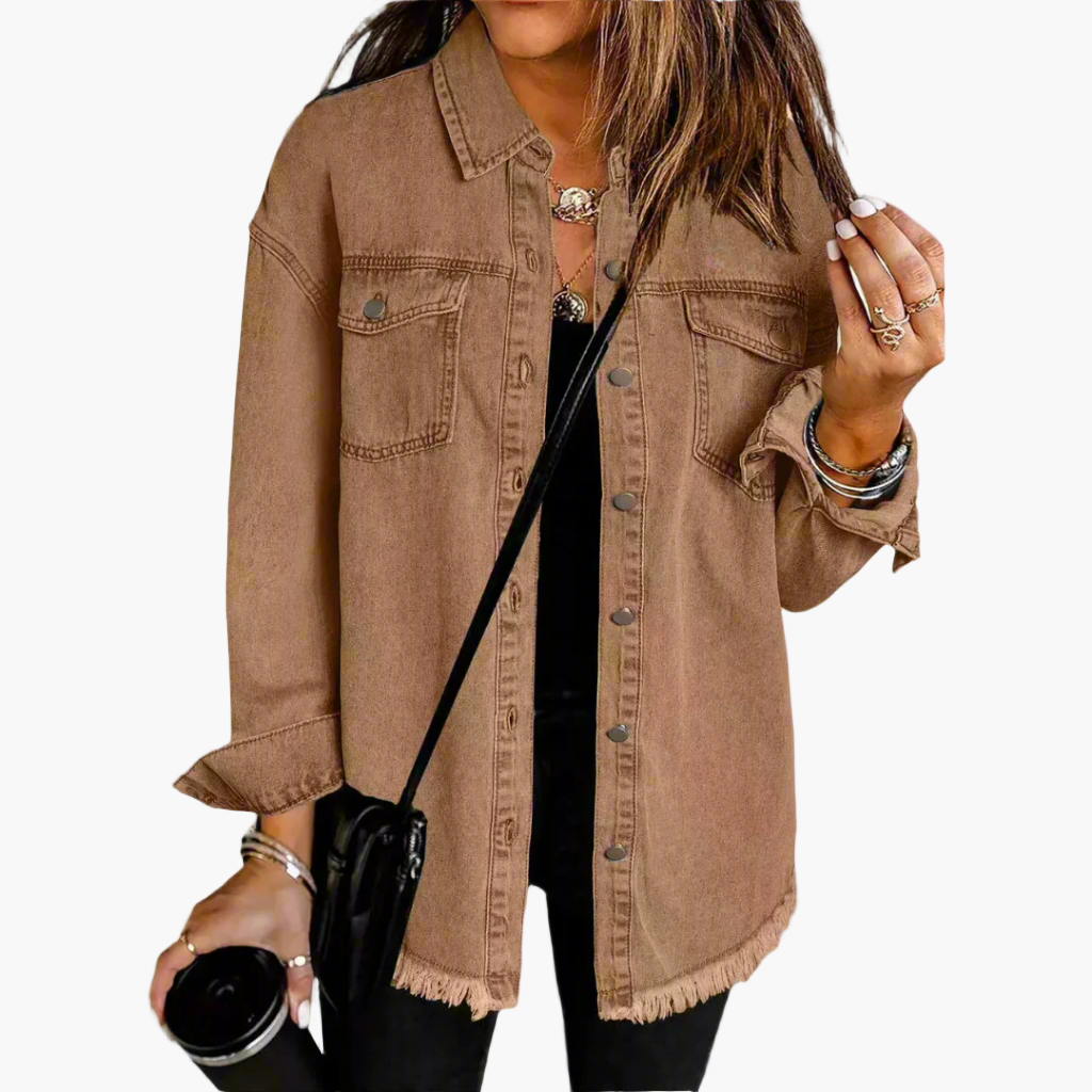 Damen Jeansjacke im entspannten Oversized-Look – Vielseitige Übergangsjacke für Alltag und Freizeit
