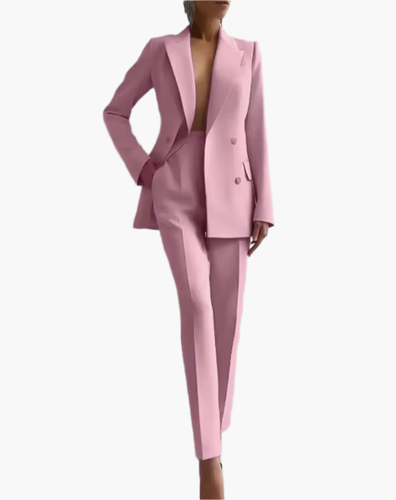 Damen Business Sommer Anzug Zweiteiler – Eleganter Blazer & Hohe Taille Hose für Büro und Alltag