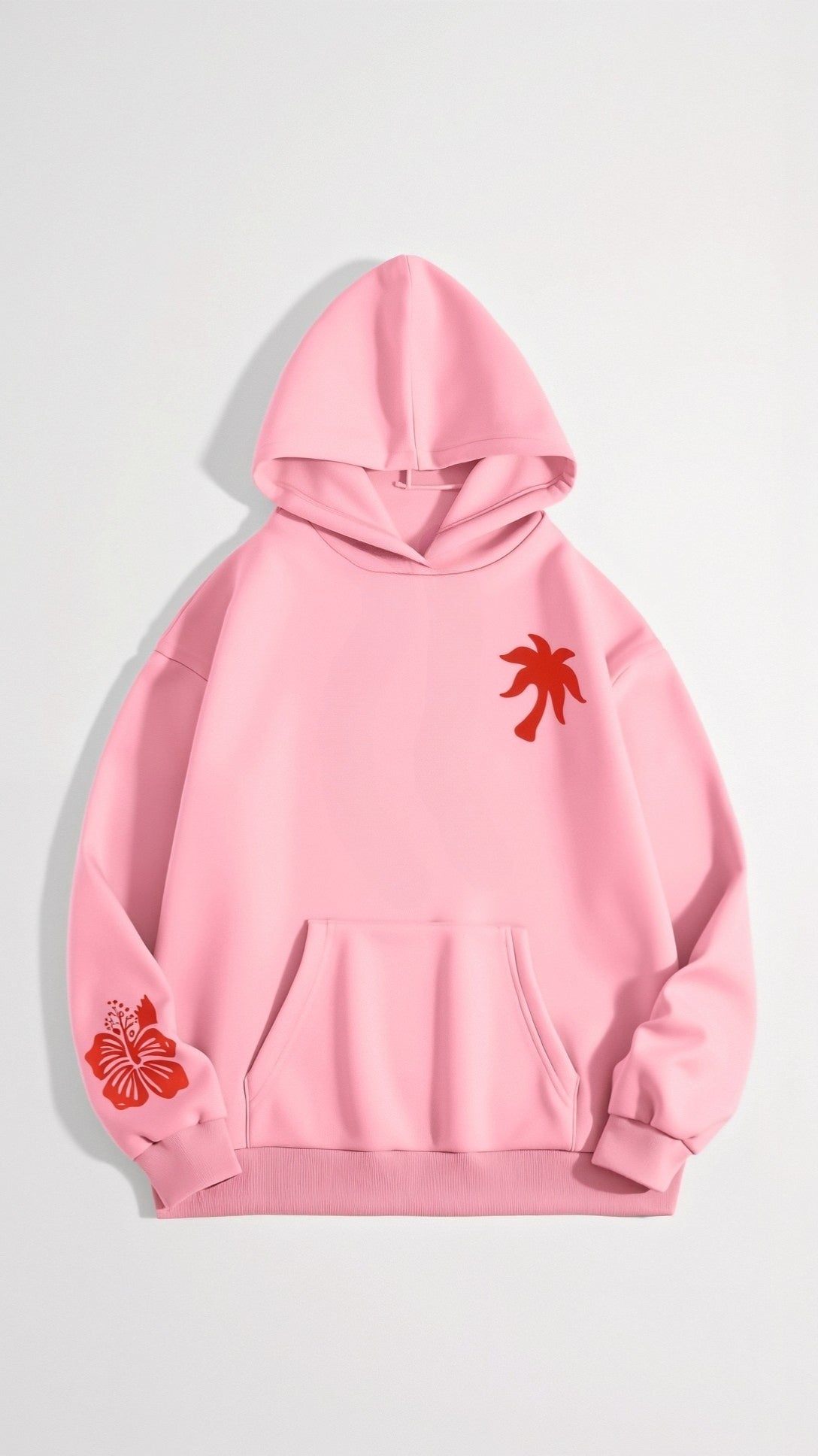 Damen Kapuzenpullover im Oversize-Look mit tropischer Stickerei – Freizeit & Streetwear Hoodie