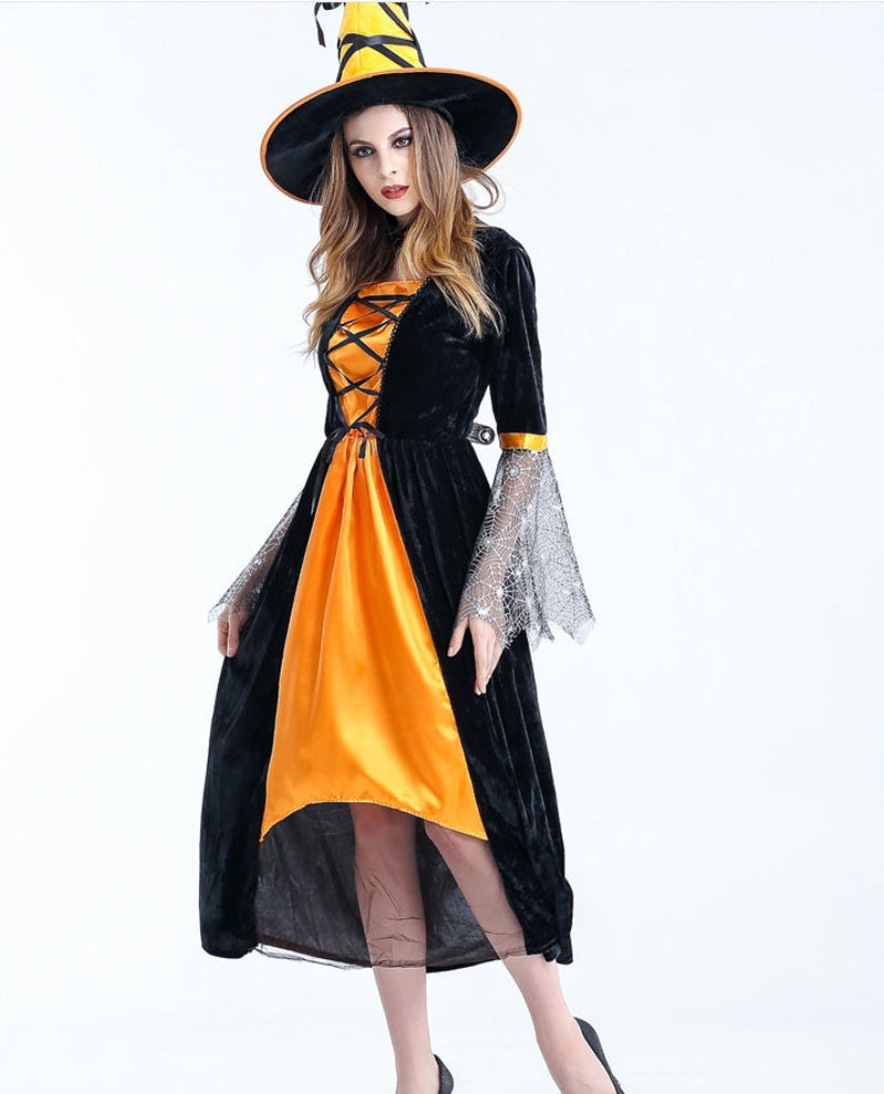 Damen Halloween Hexenkostüm Set – Zauberhafte Verkleidung für Party & Karneval