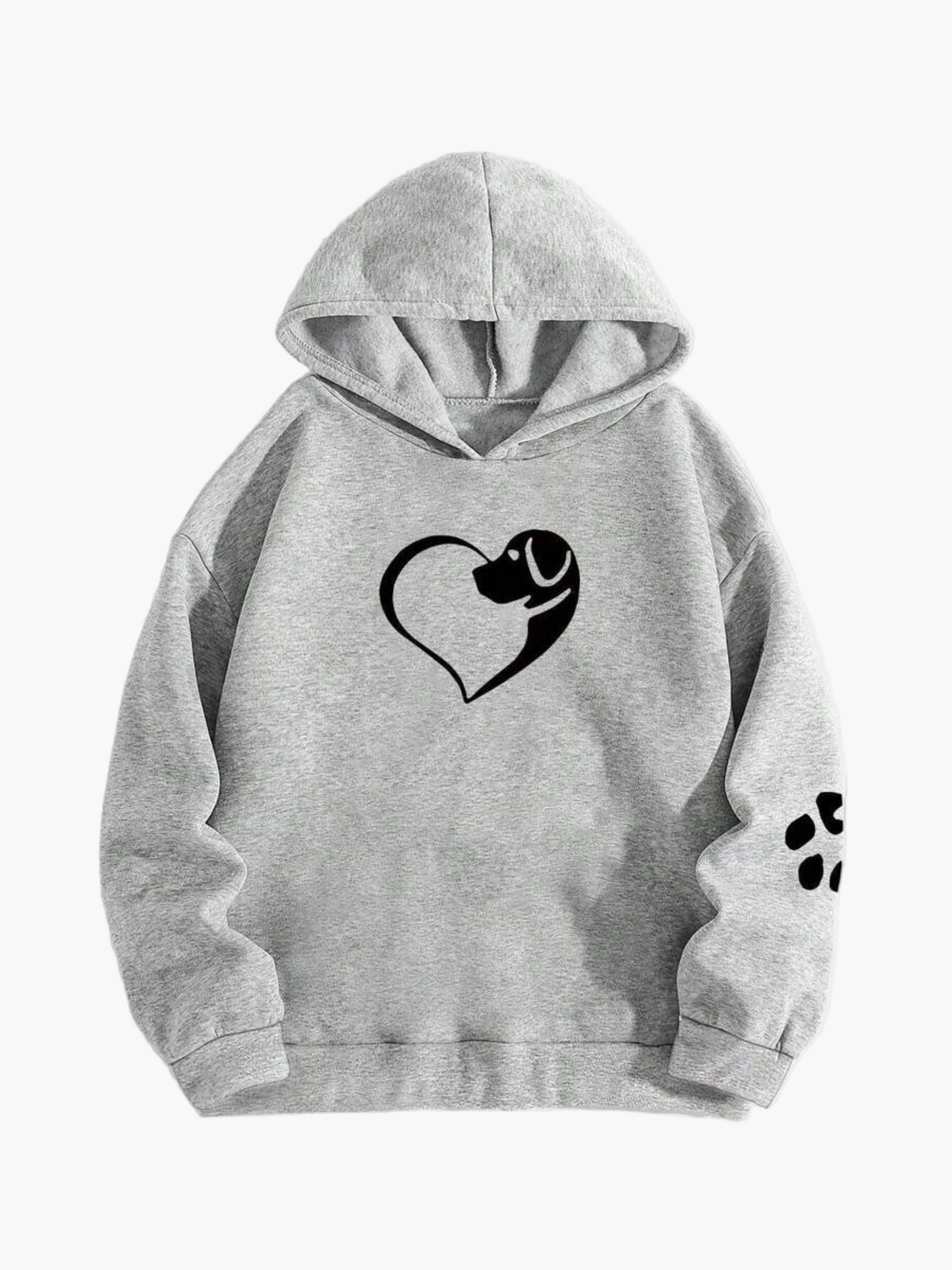 Damen Hoodie mit Hundemotiv Herz und Pfote – Tierfreund Geschenk, lässig und gemütlich
