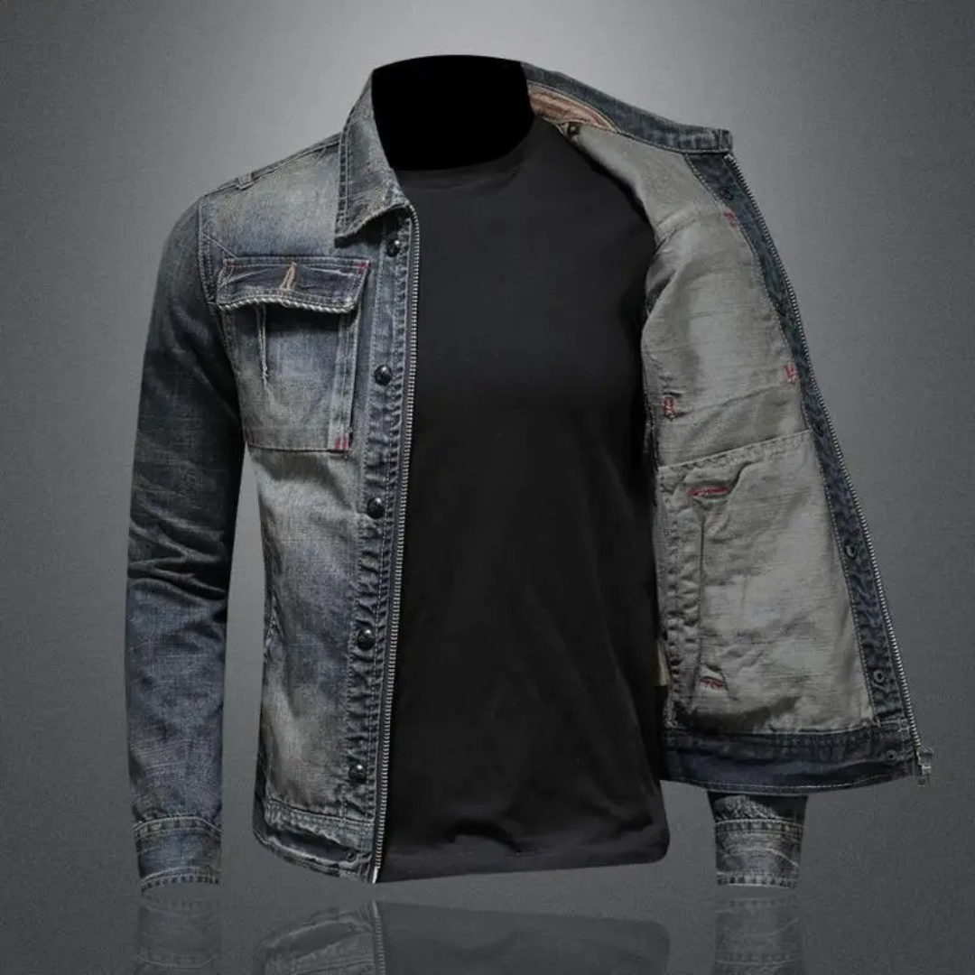 Herren Denim Jeansjacke im Vintage-Stil – Zeitloses Design für Alltag & Freizeit