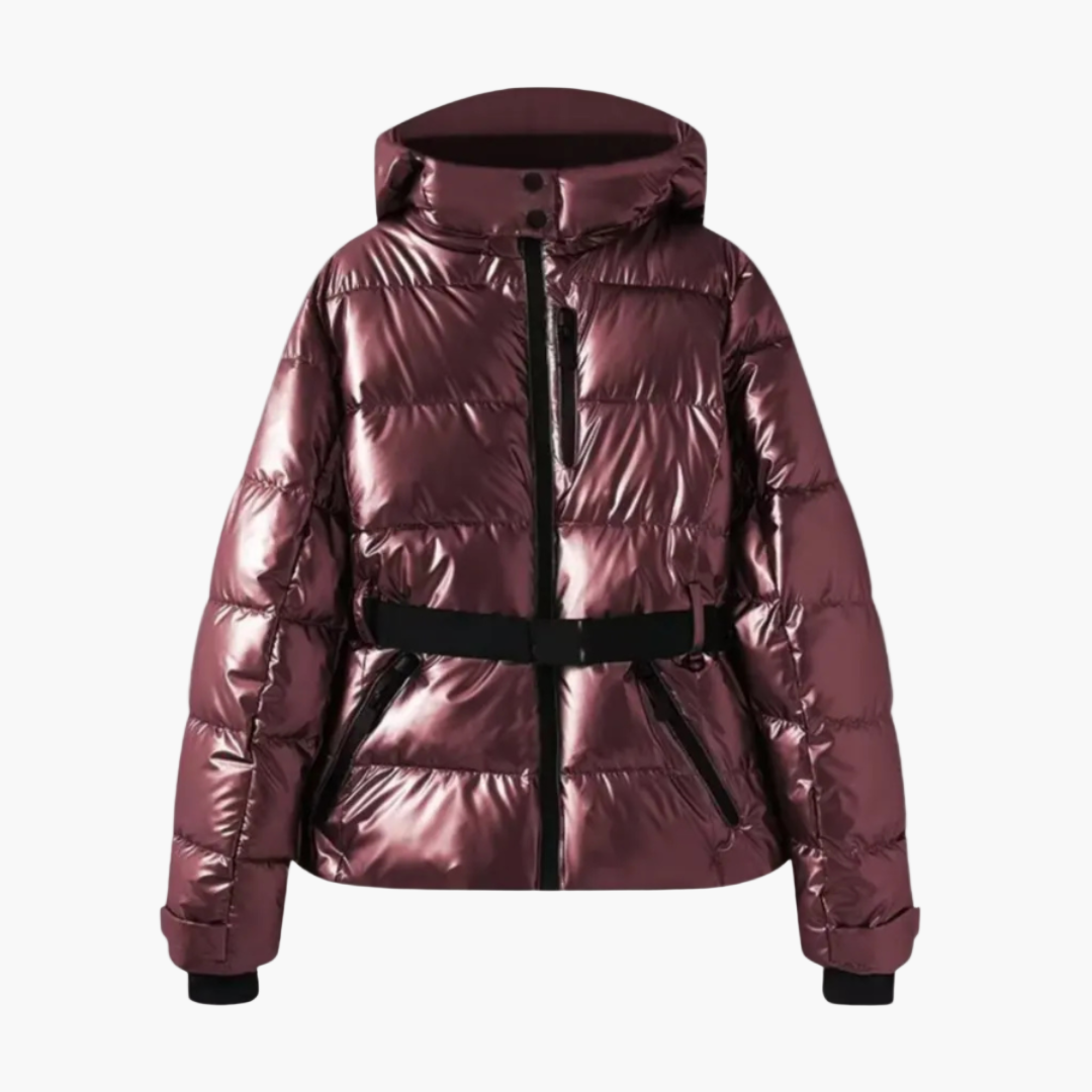 Damen Steppjacke mit Gürtel und Kapuze – Modische, Wasserabweisende Winterjacke für Alltag & Outdoor