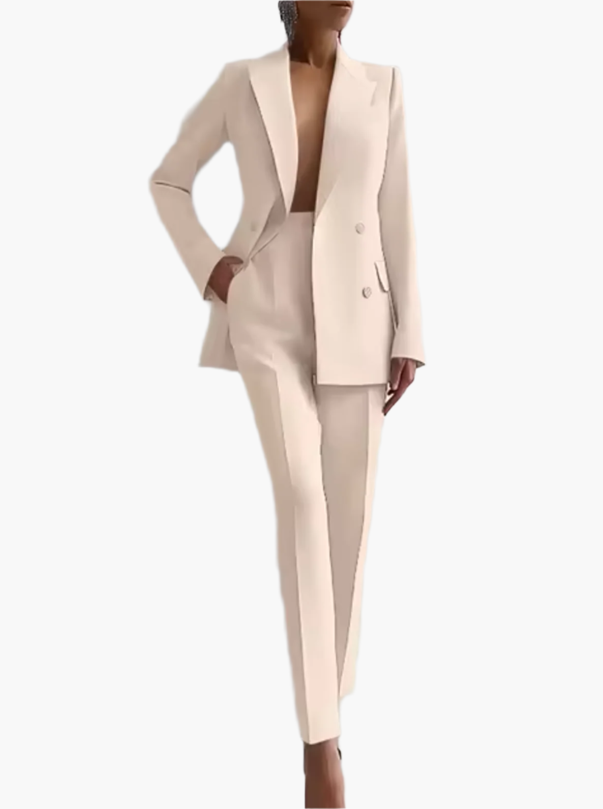 Damen Business Sommer Anzug Zweiteiler – Eleganter Blazer & Hohe Taille Hose für Büro und Alltag