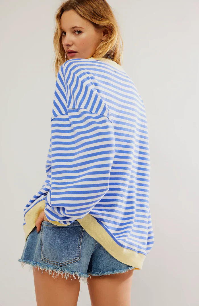 Damen Oversized Streifenpullover – Bequemer Herbst Sweater für stilvolle Freizeit-Looks