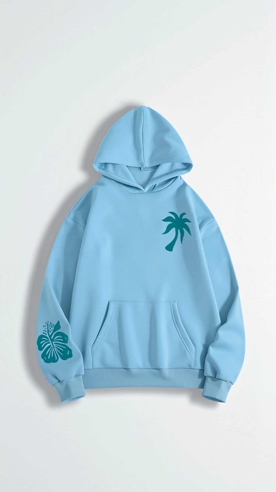 Damen Kapuzenpullover im Oversize-Look mit tropischer Stickerei – Freizeit & Streetwear Hoodie