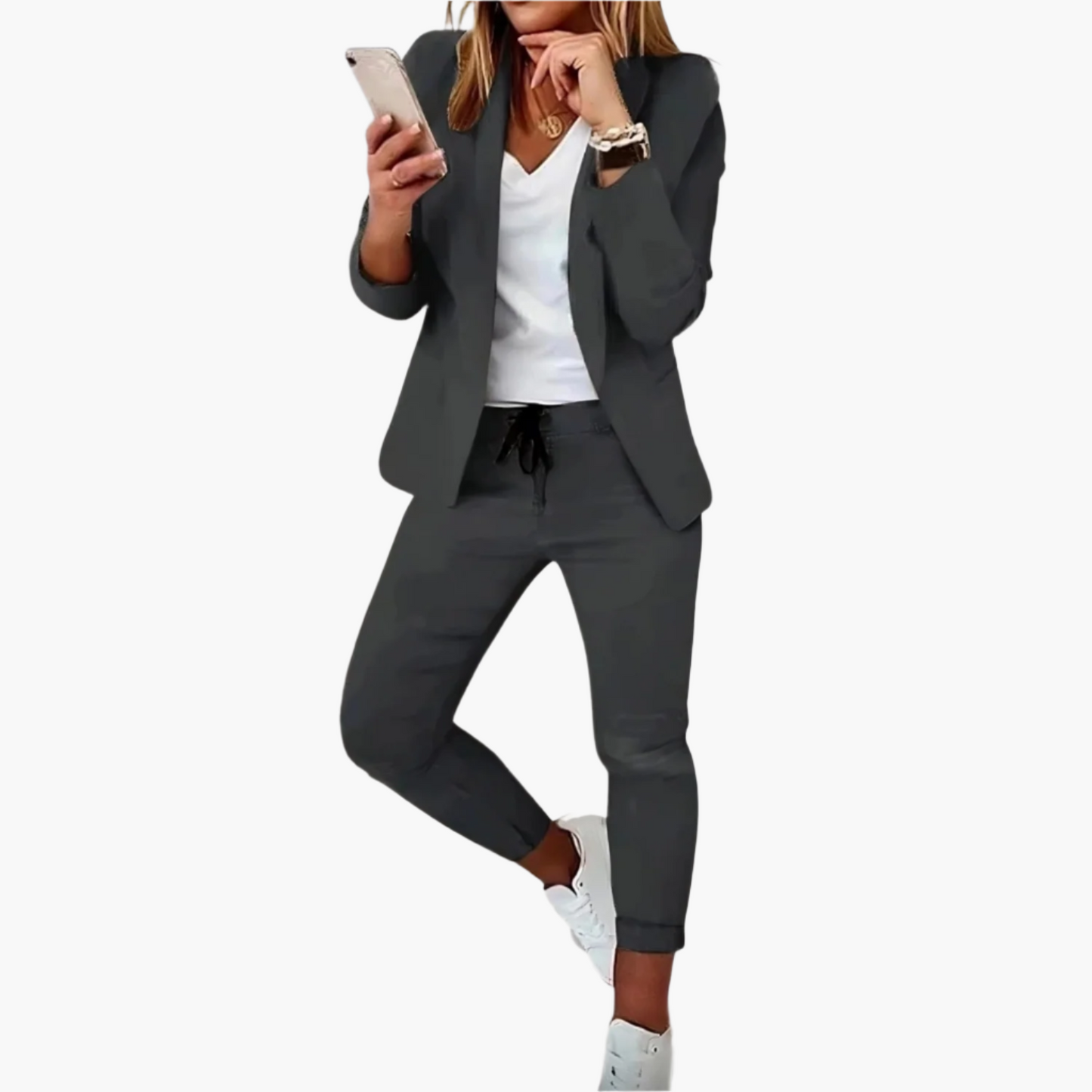 Damen Blazer & Jogginghose Set – Modernes Business Casual Outfit für Alltag und Büro