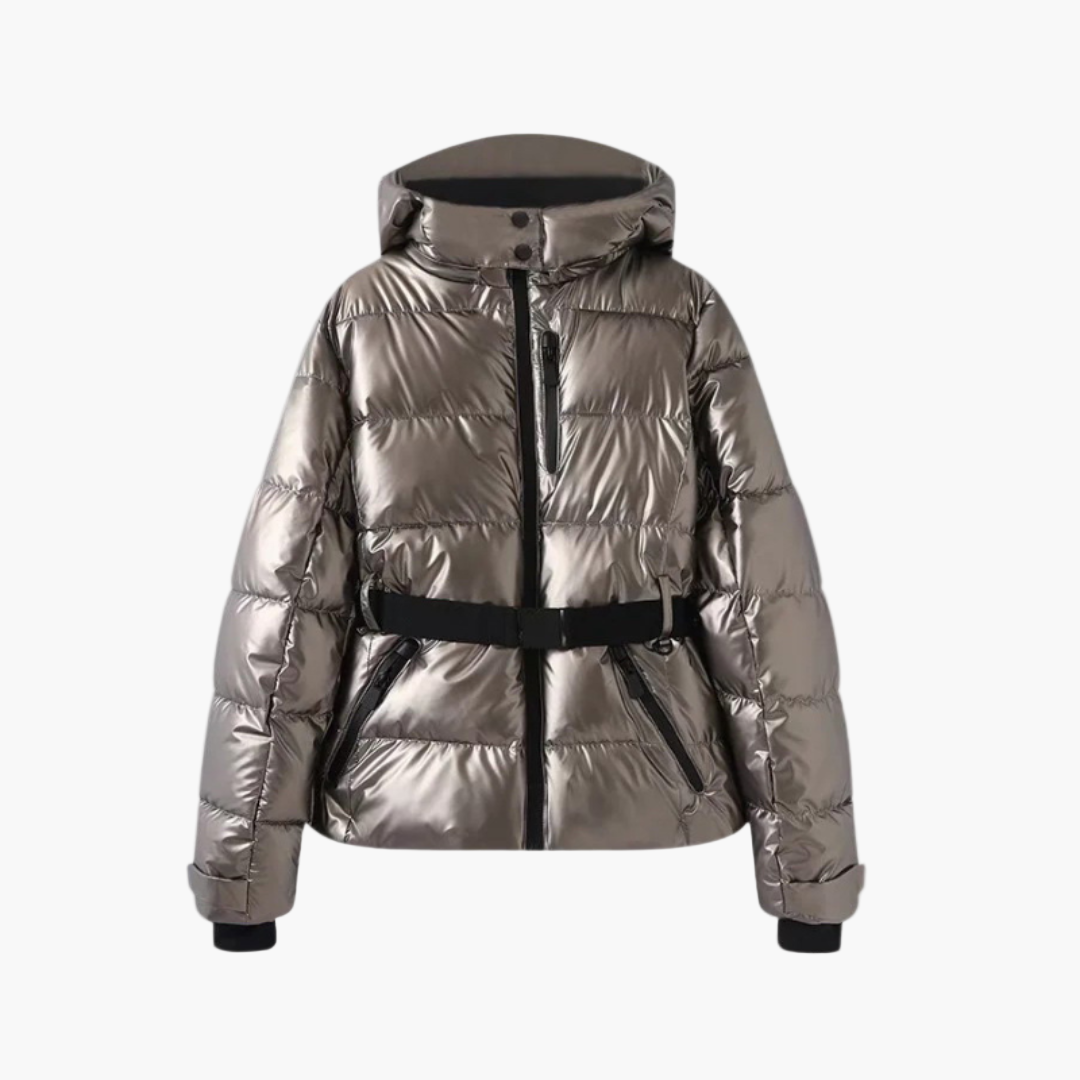 Damen Steppjacke mit Gürtel und Kapuze – Modische, Wasserabweisende Winterjacke für Alltag & Outdoor