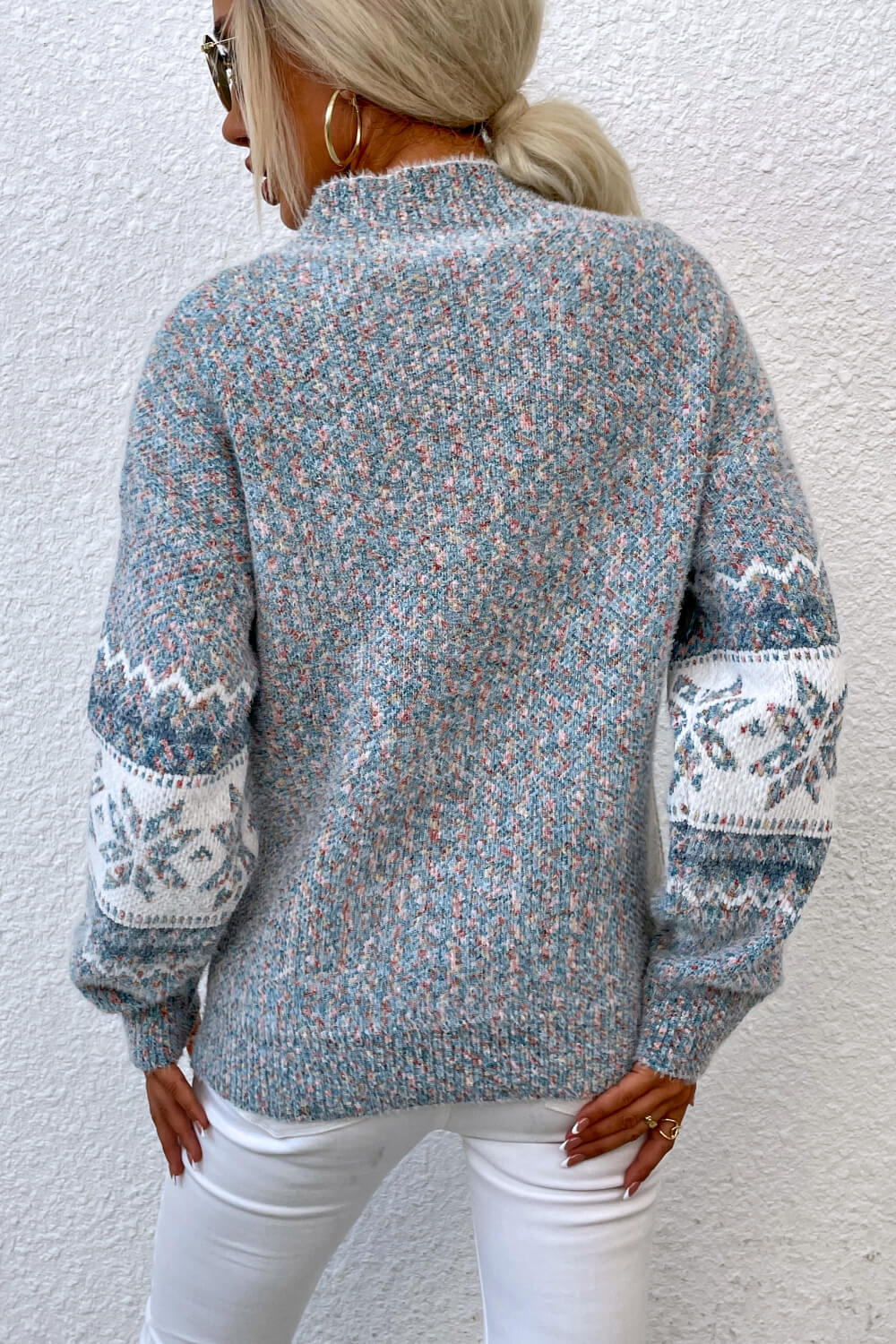 Damen Strickpullover mit Norwegermuster – Winterlicher Freizeit-Look, Komfort Fit