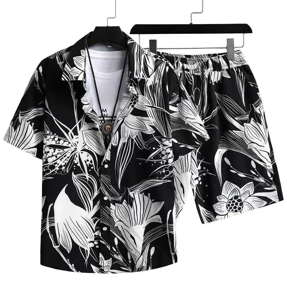 Herren Sommer Freizeit Set – Kurzarm Hemd und Shorts, Modernes Design, Ideal für Alltag & Urlaub