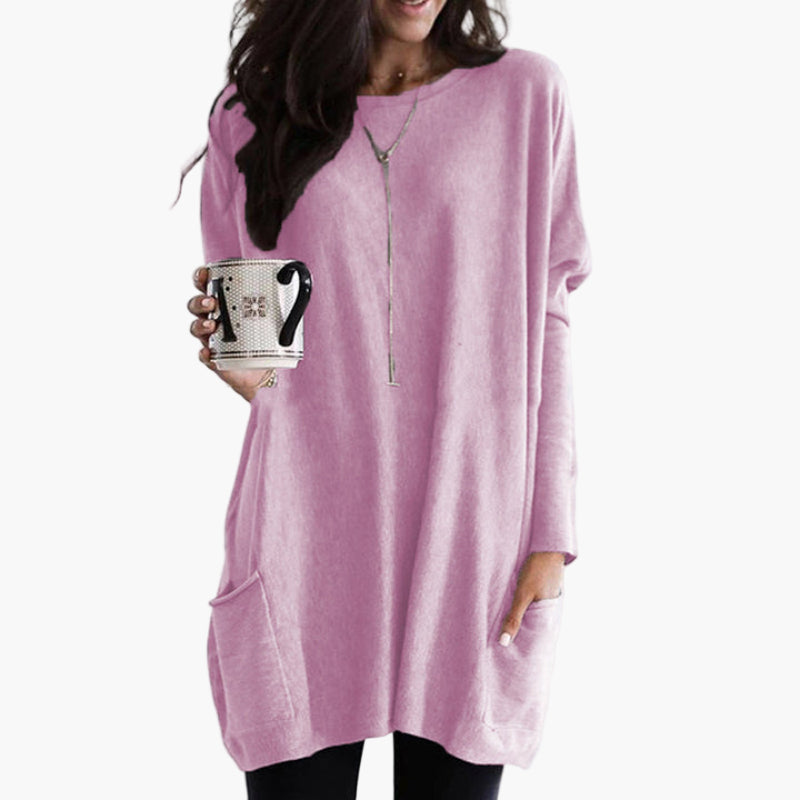 Damen Oversize Langarm Sweatshirt Pullover für Freizeit und Alltag