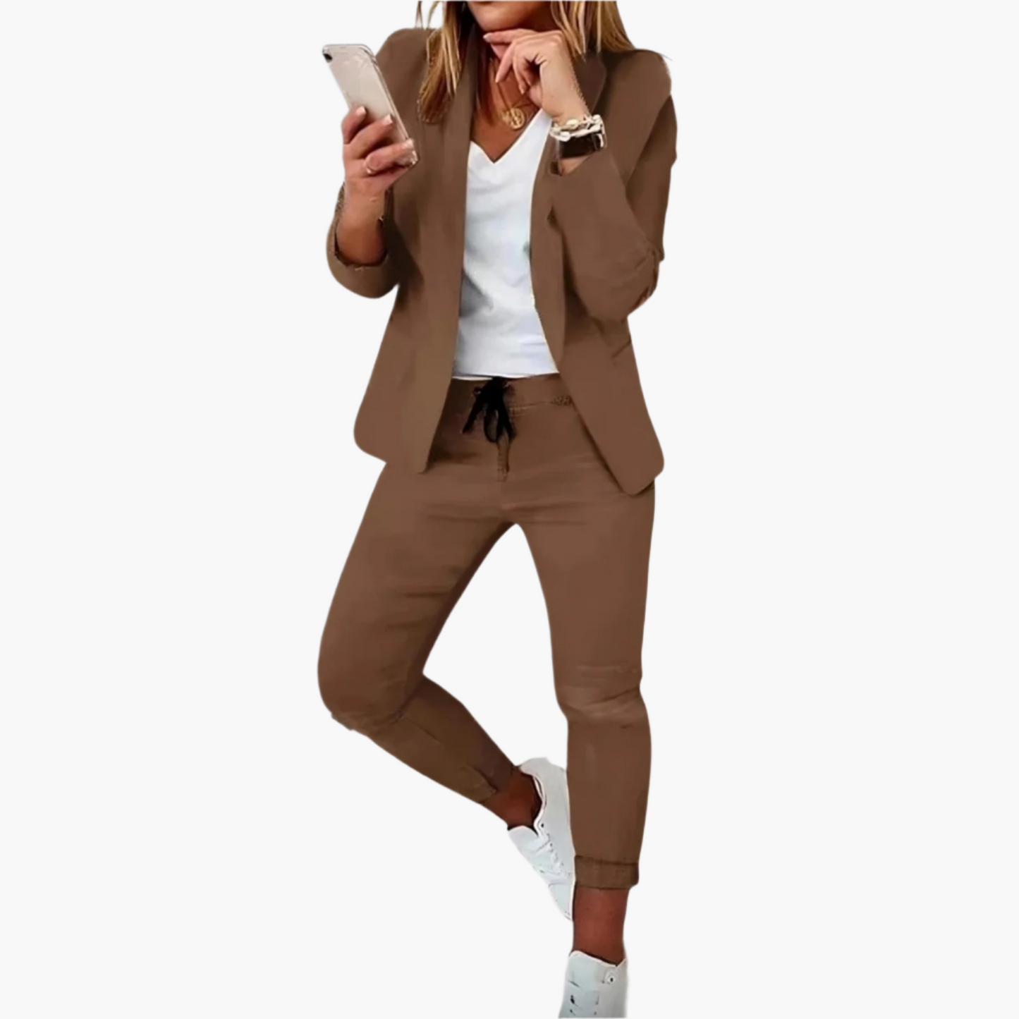 Damen Blazer & Jogginghose Set – Modernes Business Casual Outfit für Alltag und Büro