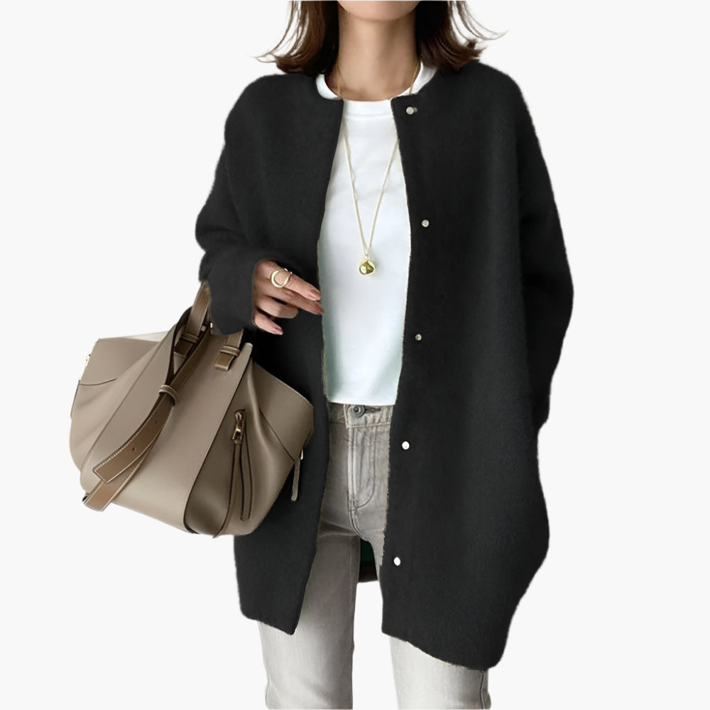 Damen Strickjacke im lässigen Oversize-Stil für Alltag und Büro