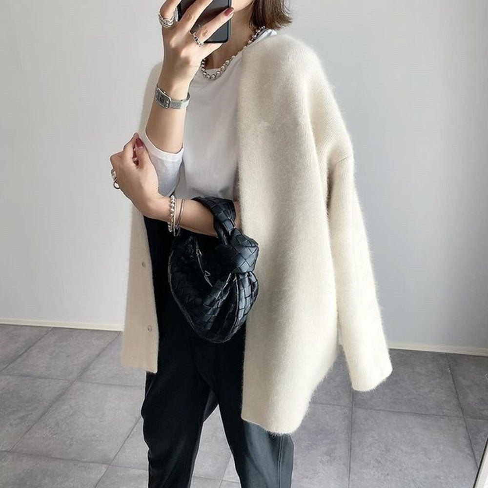 Damen Strickjacke im lässigen Oversize-Stil für Alltag und Büro
