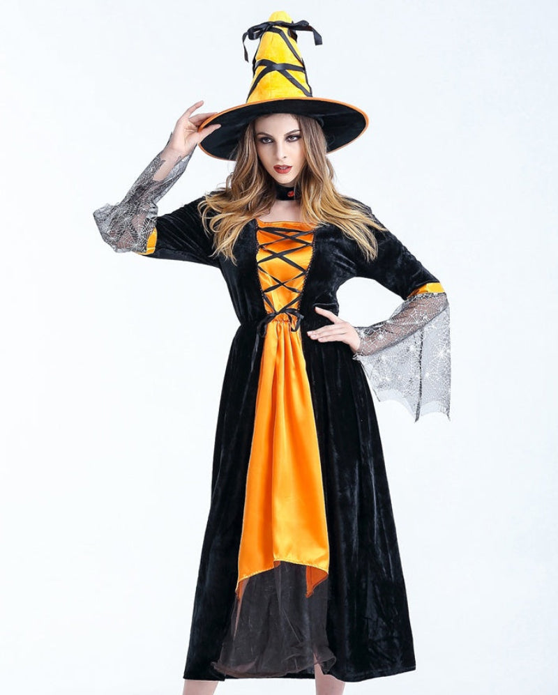 Damen Halloween Hexenkostüm Set – Zauberhafte Verkleidung für Party & Karneval