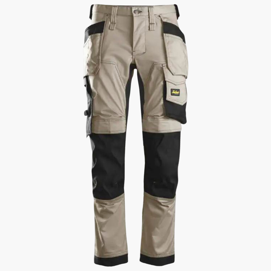 Herren Arbeitshose mit Holstertaschen und Stretch – Robuste Handwerkerhose für Profis