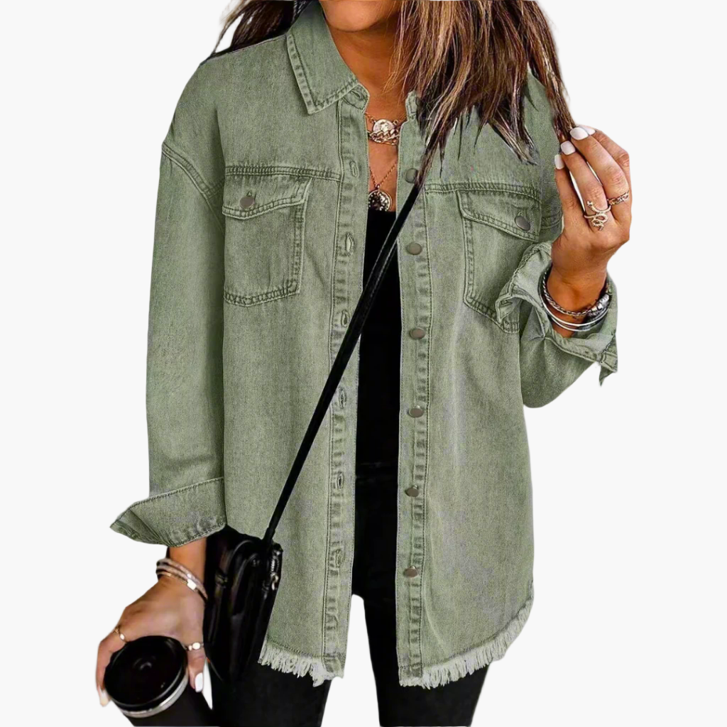 Damen Jeansjacke im entspannten Oversized-Look – Vielseitige Übergangsjacke für Alltag und Freizeit