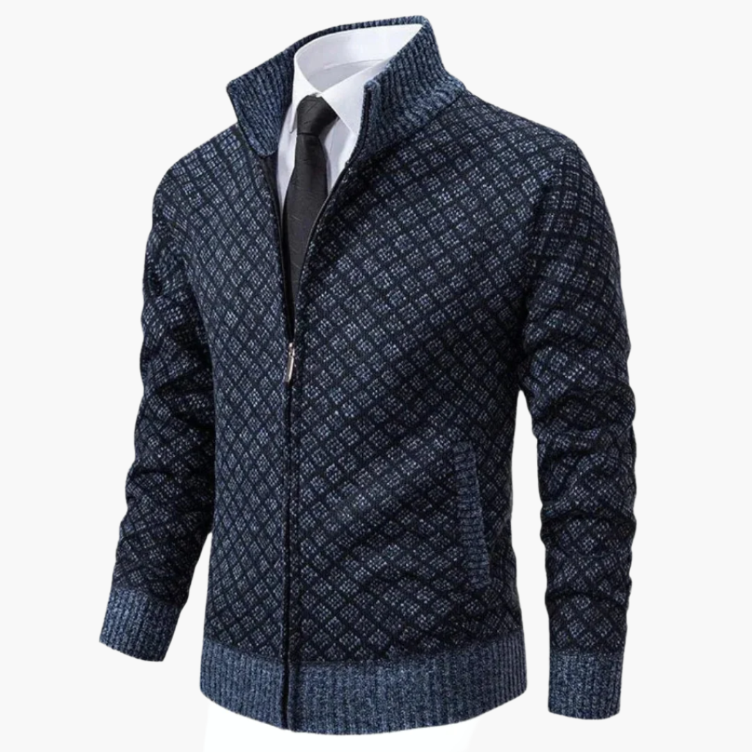 Herren Strickjacke mit Reißverschluss – Eleganter Business Casual Look für Alltag und Büro