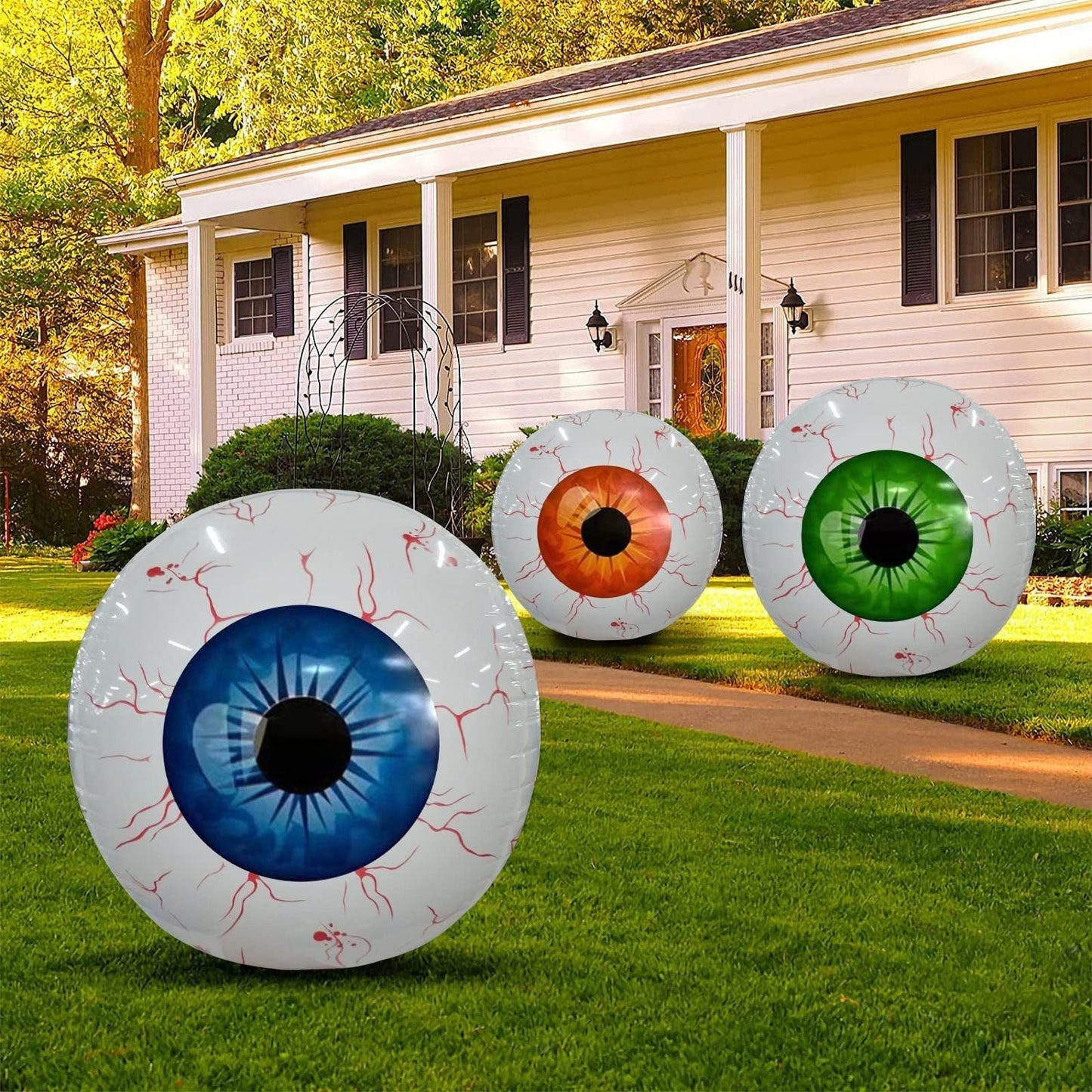 Halloween Deko Aufblasbare Riesen-Augenballons für Gruselpartys und Gartendekoration