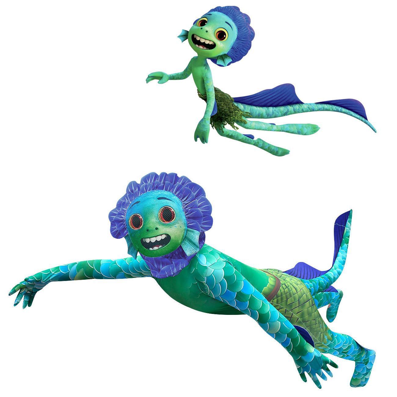Kinder Halloween Kostüm Seemonster – Cartoon Ganzkörperanzug für Jungen und Mädchen – Perfekt für Halloween-Partys & Trick-or-Treat