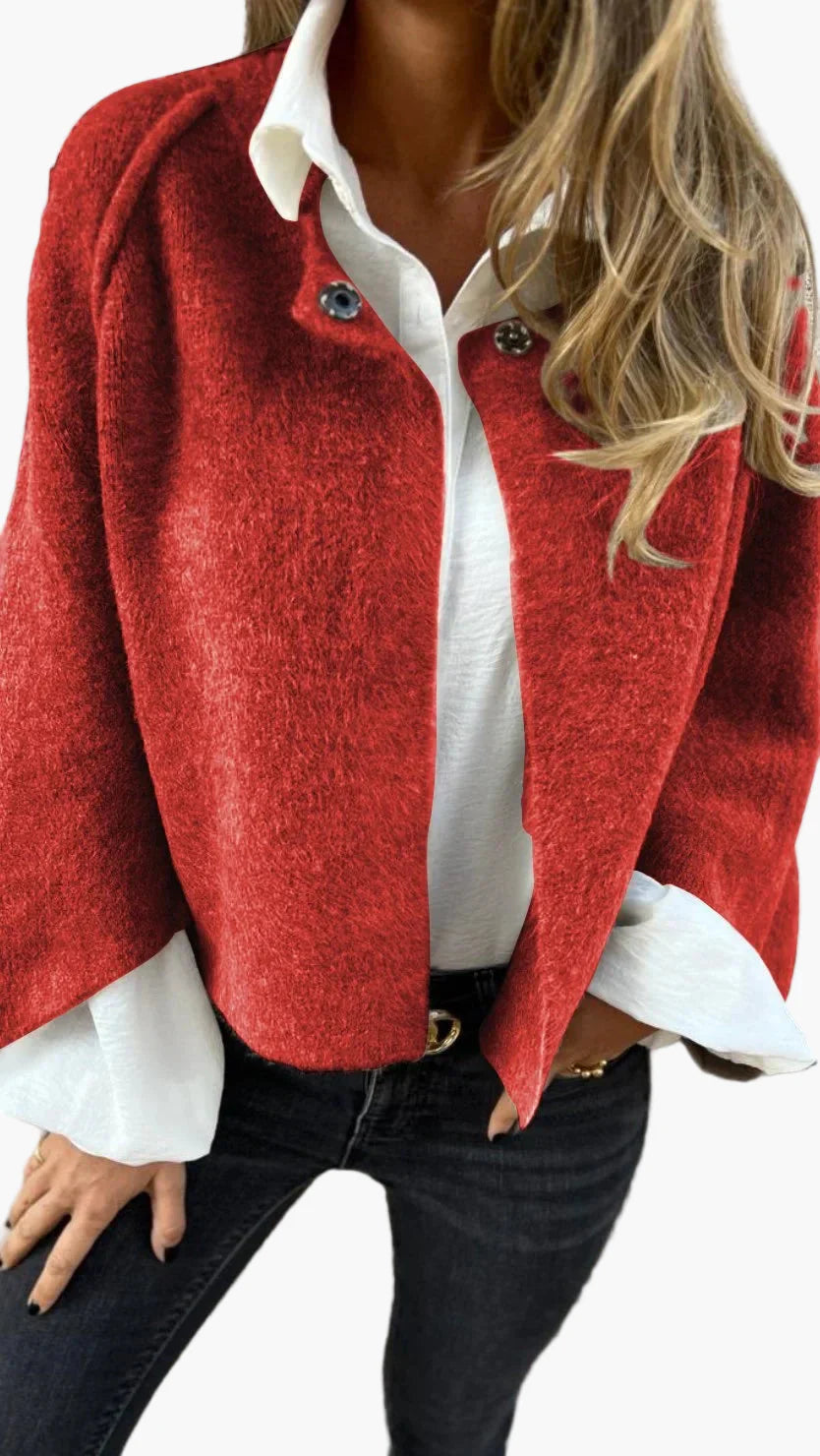 Damen Kurzjacke Elegant Business Freizeit – Moderner Woll-Look für stilbewusste Anlässe