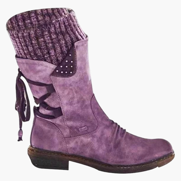 Damen Winterstiefel Vintage Stil – Warme, Bequeme und Rutschfeste Alltagsschuhe für Freizeit & Arbeit