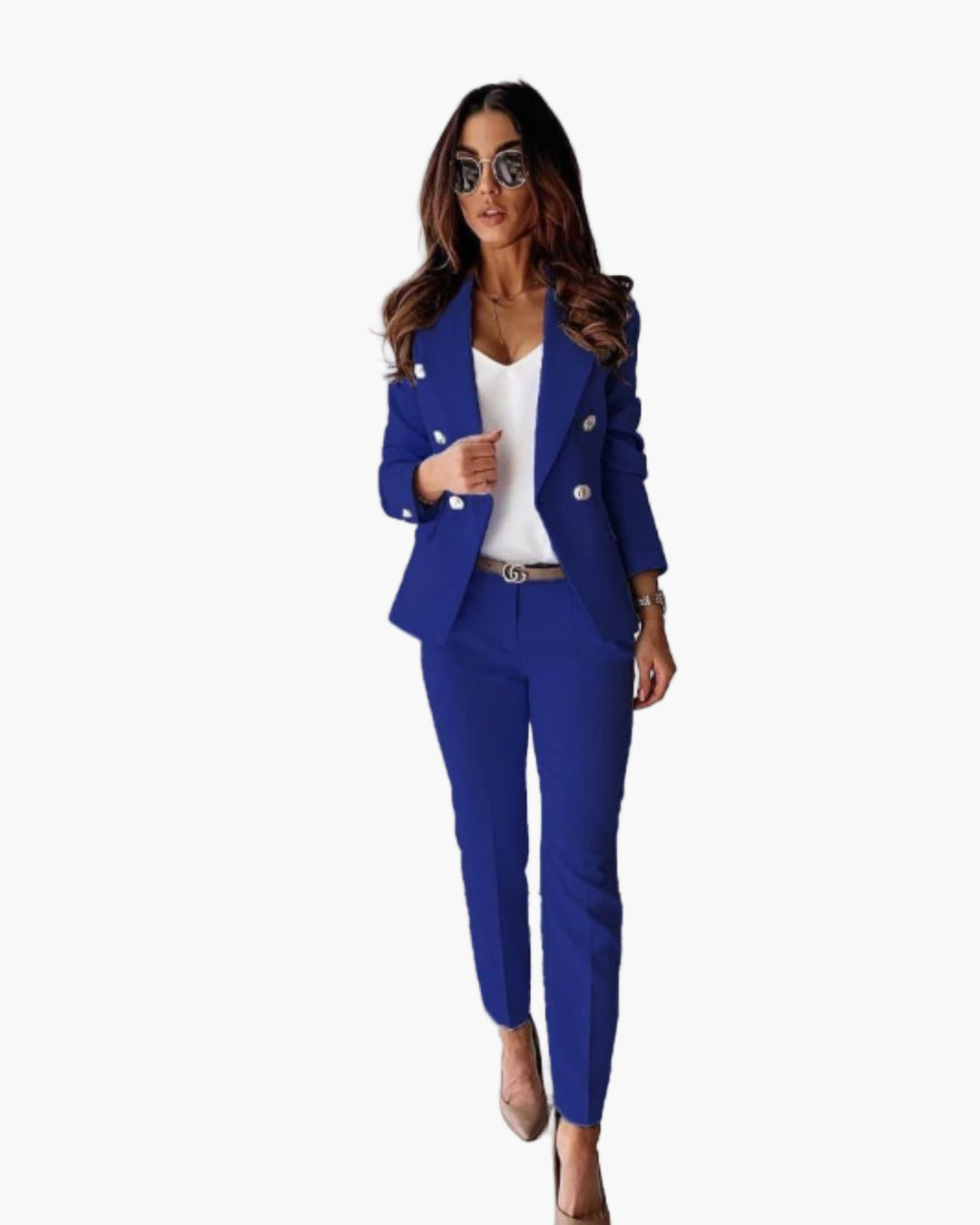 Damen Business Anzug Zweireihig mit Tailliertem Schnitt – Eleganter Hosenanzug für Büro & Abend