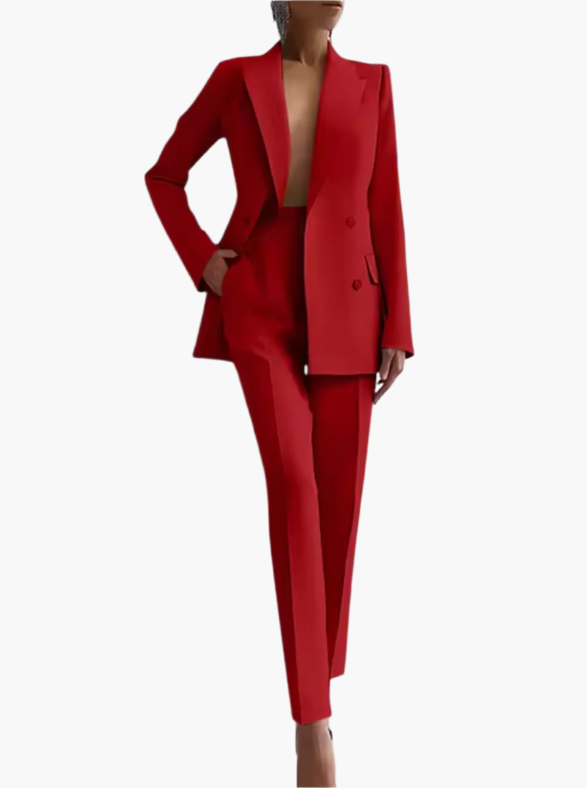 Damen Business Sommer Anzug Zweiteiler – Eleganter Blazer & Hohe Taille Hose für Büro und Alltag