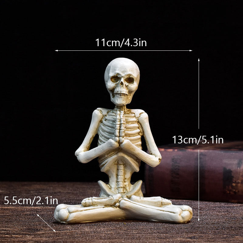 Halloween Dekofigur Skelett Yoga – Gruselige Tischdekoration für Halloween-Partys