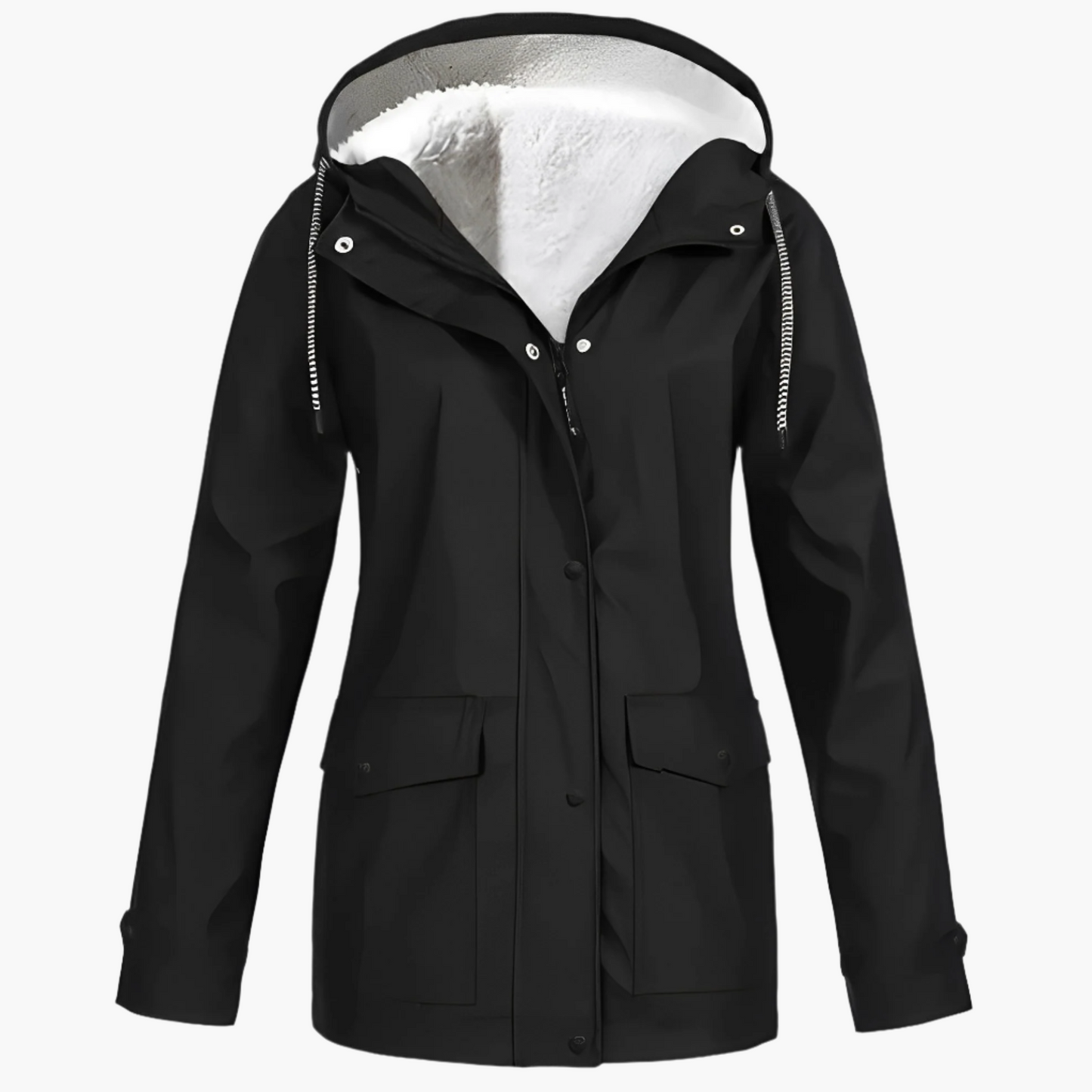 Damen Fleece Gefütterte Regenjacke für Winter Outdoor & Alltag, Winddicht Wasserdicht