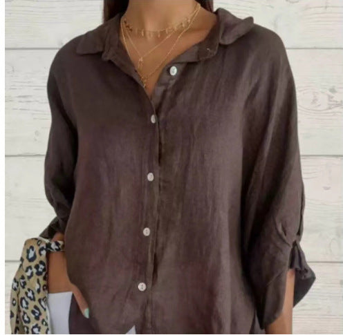 Damen Leinenbluse mit Rückenschleife – Luftiges Sommerdesign für Alltag und Urlaub