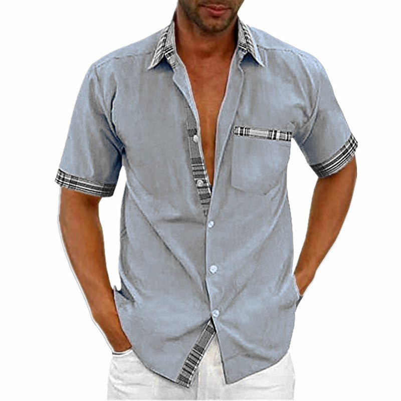 Herren Kurzarm Freizeithemd mit Karodetail – Modernes Sommerhemd für Alltag und Urlaub