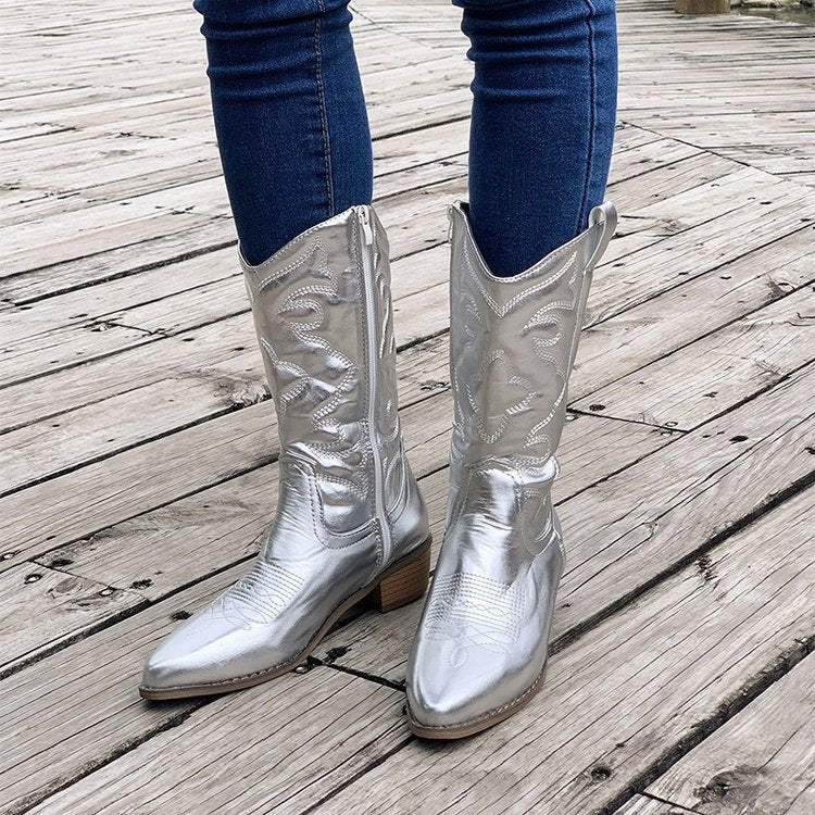 Christina – Modische Westernstiefel mit Chunky Heel