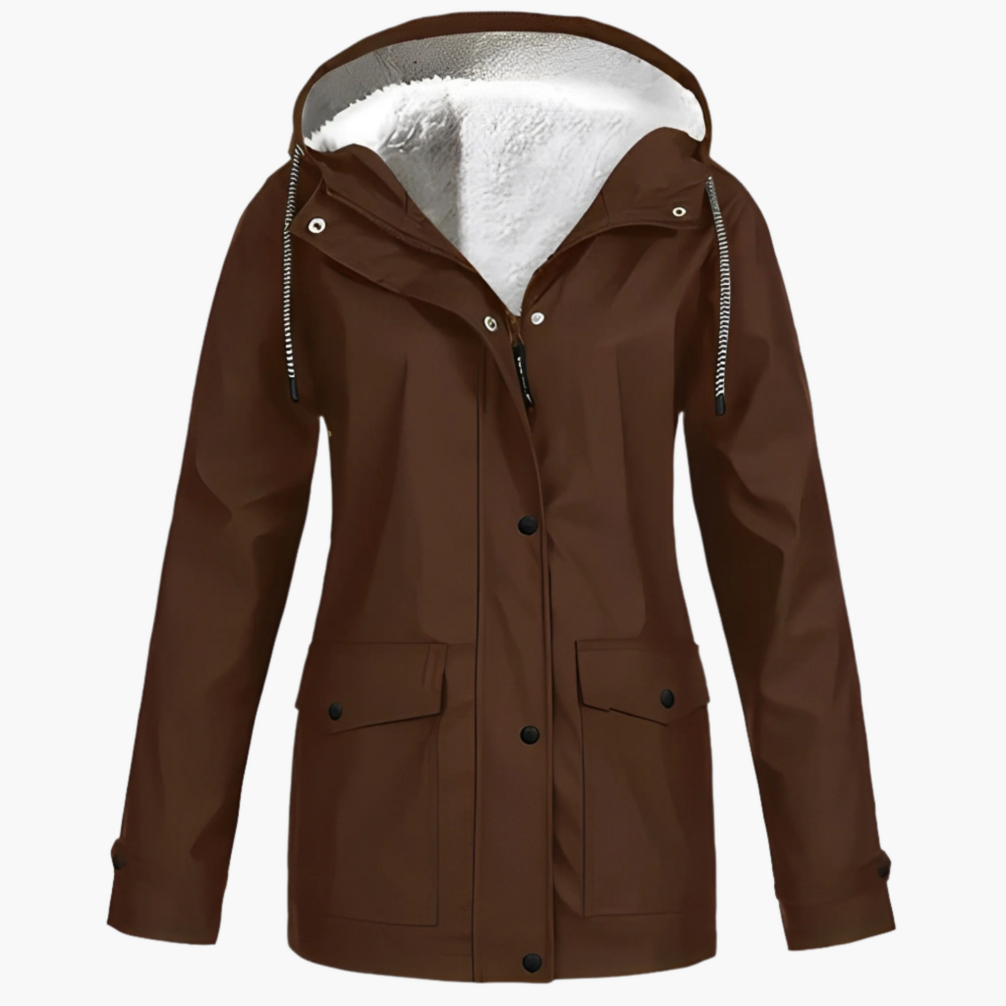 Damen Fleece Gefütterte Regenjacke für Winter Outdoor & Alltag, Winddicht Wasserdicht