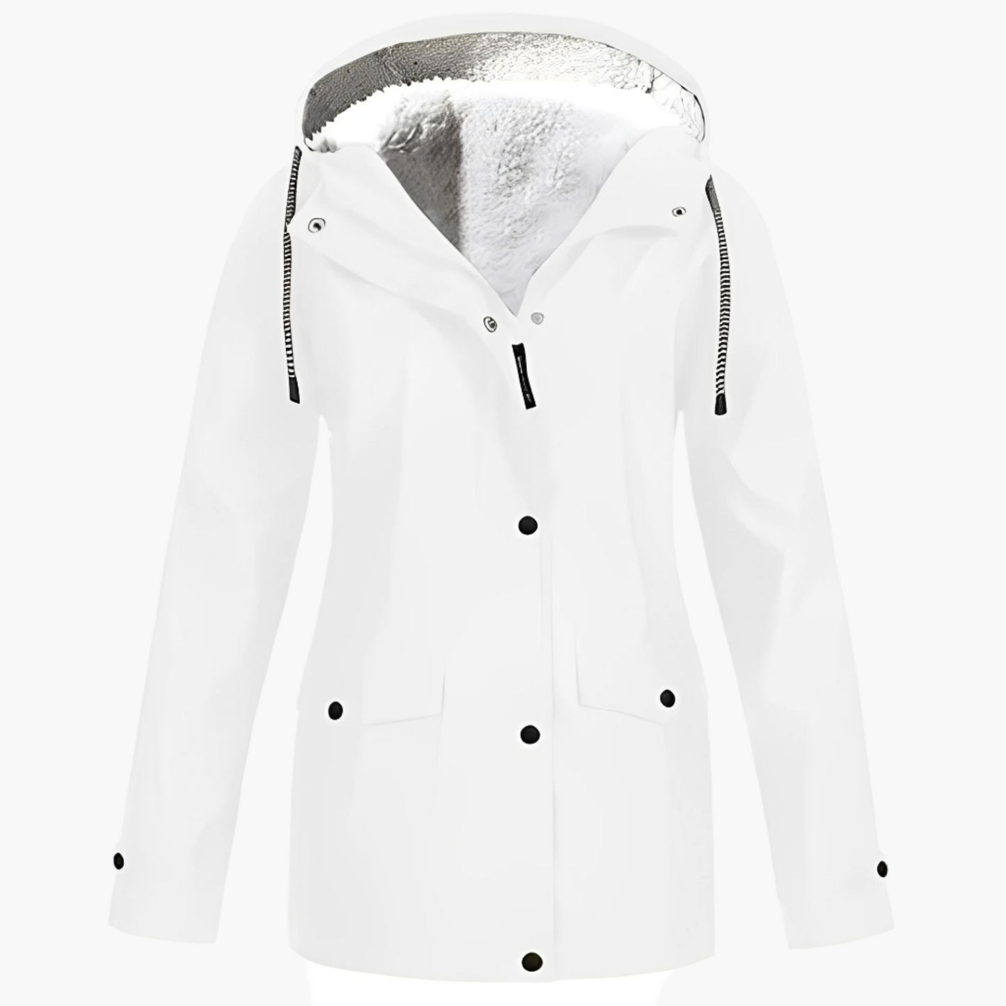 Damen Fleece Gefütterte Regenjacke für Winter Outdoor & Alltag, Winddicht Wasserdicht